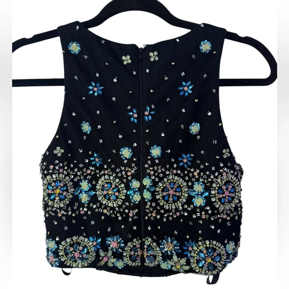 Jovani 2 Piece Black Beaded Mini Skirt Homecoming Dress Size 6 - Picture 10 of 11